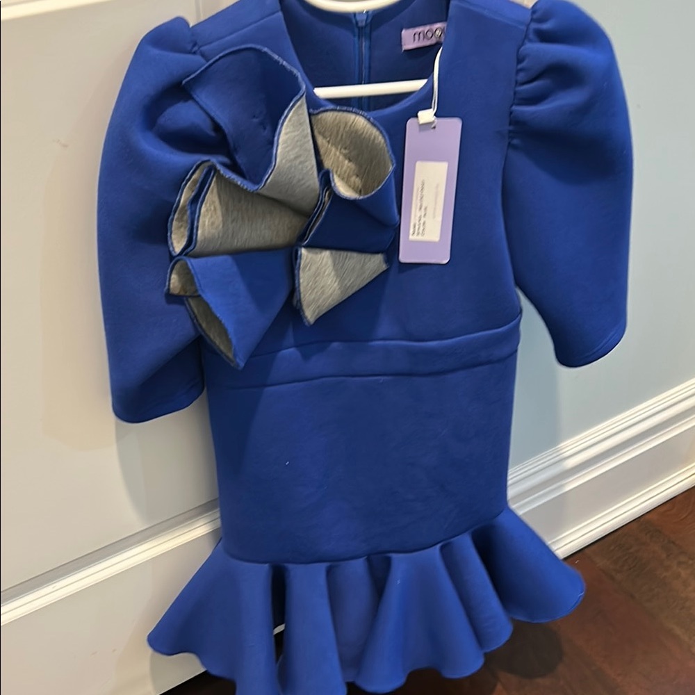 Blue Moque Tiffany NWT Dress with Ruffle Detail